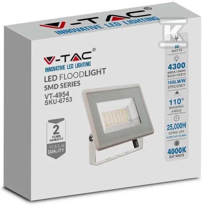 V-TAC 50W SMD F-CLASS LED projektor - 6753